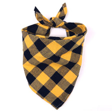 Cotton Plaid Washable Pet Scarf Bandana in Yellow