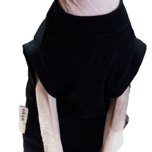 Cotton Sleeveless Vest for Sphynx & Hairless Cats in Black