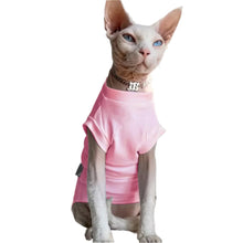 Cotton Sleeveless Vest for Sphynx & Hairless Cats in Pink