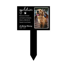 Black personalised pet memorial garden stake with photo