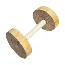 Natural wooden dumbbell chew toy