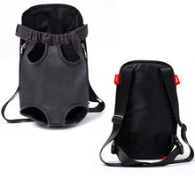 black pet backpack front and back view