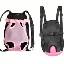 pink pet backpack front and back view