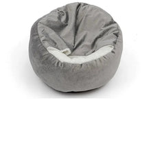 Dog Bed with Hooded Blanket in Grey