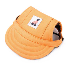 Dog Cap with Neck Strap in Orange