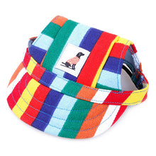 Dog Cap with Neck Strap in Stripe