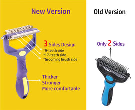 Dog Grooming Brush Dematting Comb Undercoat Rake for Pets, product photo 3 of 9