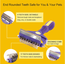 Dog Grooming Brush Dematting Comb Undercoat Rake for Pets, product photo 7 of 9