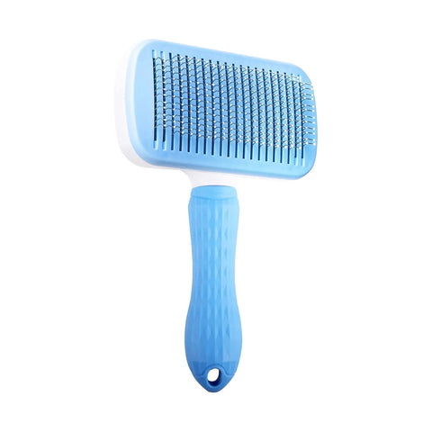 Blue rectangular pet grooming brush