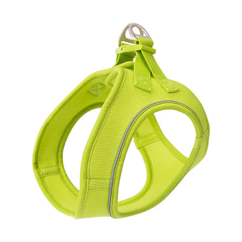 Lime green adjustable reflective dog harness