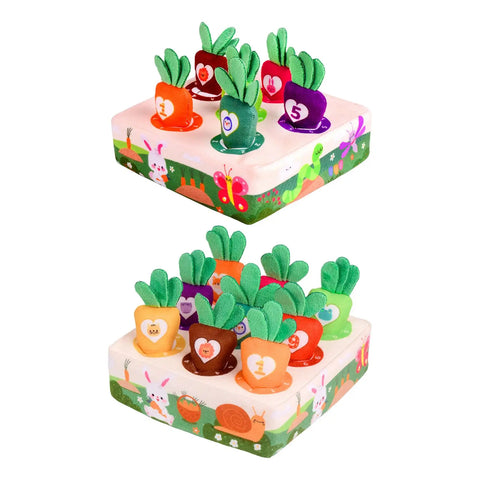 Dog Plush Carrot Mats Interactive Toy in 9 Pieces Carrots