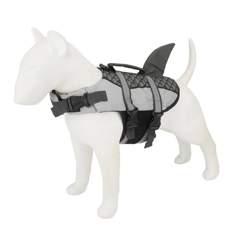 Dog Scales Shark Design Life Vest in Grey