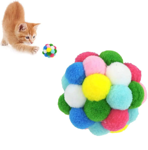 Durable Cat Toy Balls with Bells