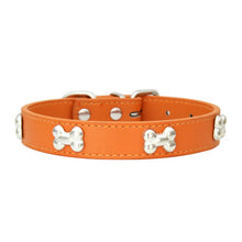Durable Leather Collars for Pets in Orange