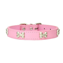 Durable Leather Collars for Pets in Pink