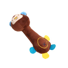 Durable Squeaky Plush Dog Toy for Small Breeds in Brown Monkey