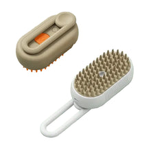 Electric Pet Spray Grooming Brush in White and Khaki