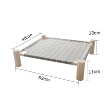 Elevated Wooden Hammock for Pets in Basic Gray grid