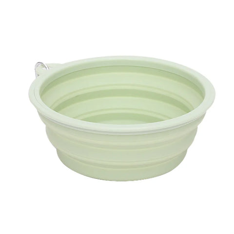 Foldable Silicone Pet Travel Bowl in Green