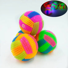 glowing bouncy ball toys on a whie background