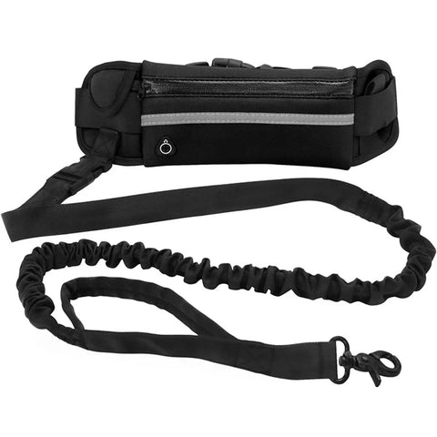 Hands-Free Walking Dog Leash With Storage in Black