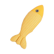 Yellow fish shaped catnip toy