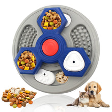 Interactive Dog Puzzle Feeder Toy in Blue and Grey
