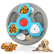 Interactive Dog Puzzle Feeder Toy in Light Blue and Grey