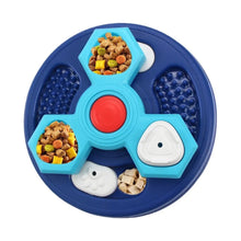 Blue and grey interactive dog puzzle feeder