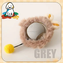 plush grey rolling pet ball