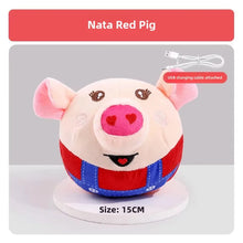 nata red pig plush pumping dog toy with charger cord