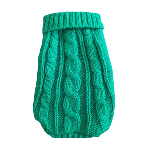 Knitted Winter Sweater for Small & Medium Dogs in Green