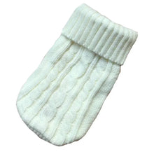 Knitted Winter Sweater for Small & Medium Dogs in White