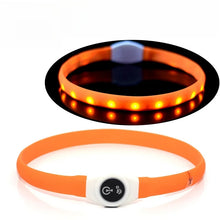 LED Waterproof Dog Collar in Orange Collar