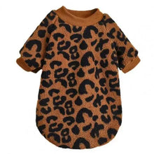 Leopard Print Winter Sweater for Dogs in Brown