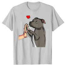 Love Dog Mom Graphic Men Casual T-shirts in Grey