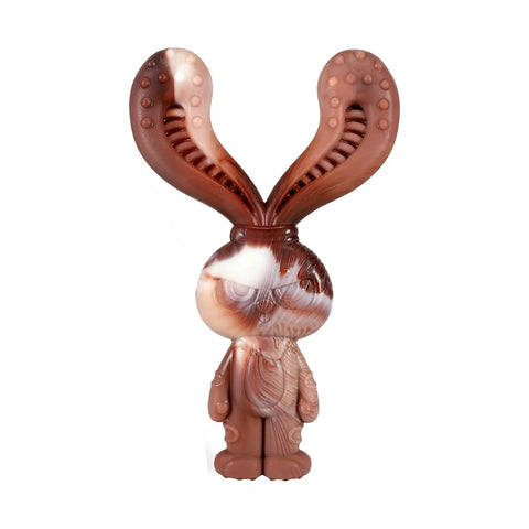 Brown rabbit-shaped durable chew toy for aggressive chewers
