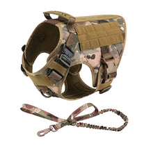 Military Dog Harness Type Leash in 2-Piece Set Camouflage