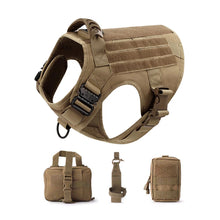 Military Dog Harness Type Leash in 4-Piece Set Brown
