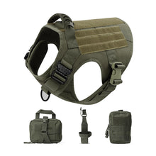 Military Dog Harness Type Leash in 4-Piece Set Green