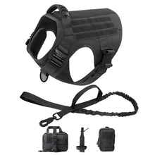 Military Dog Harness Type Leash in 5-Piece Set Black