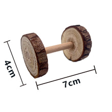 Natural Wooden Pine Dumbells in 3