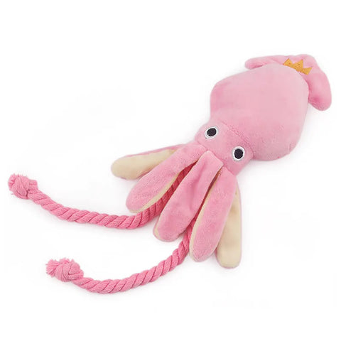 Octopus Plush Rope Toy in Pink