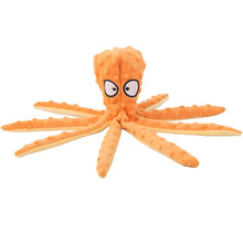 Octopus-Shaped Plush Dog Toy in Orange