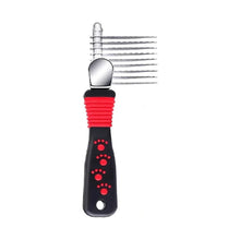 Red and black pet dematting comb