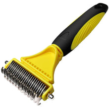 Pet Dematting Grooming Brush in Yellow