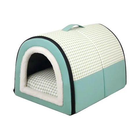 Pet Foldable House Bed in Green