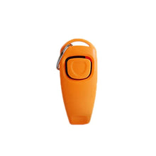 orange color dog whistle and clicker