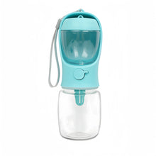 Pet Water Bottle with Food Dispenser in Blue