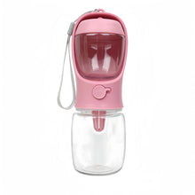 Pet Water Bottle with Food Dispenser in Pink